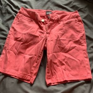 Coral Bermuda length shorts